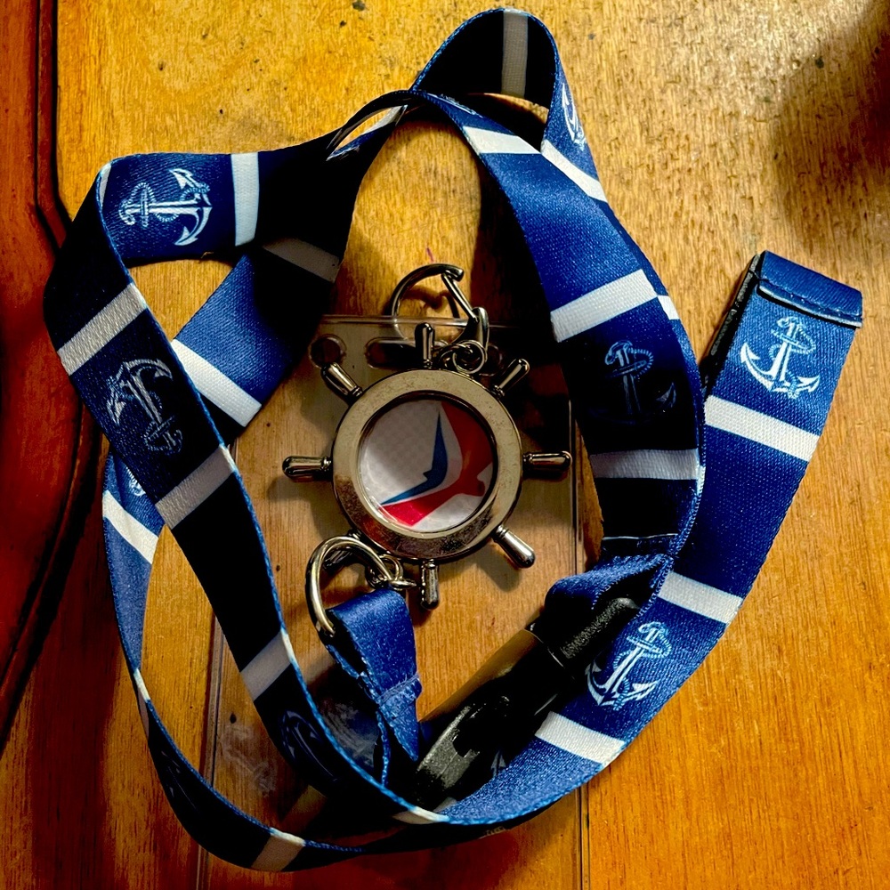 Carnival Cruise Lines Nautical Blue Anchor Lanyard